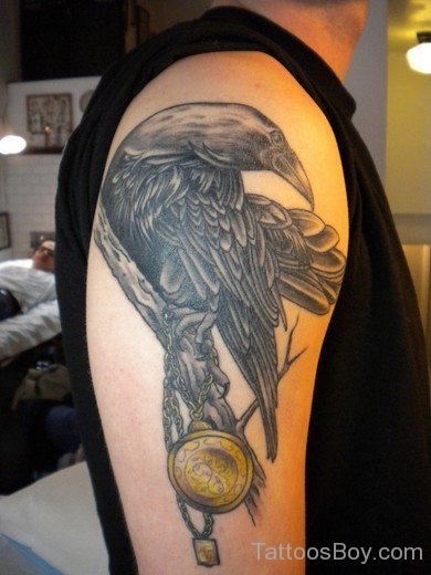 Crow Tattoo On Shoulder-TB1081