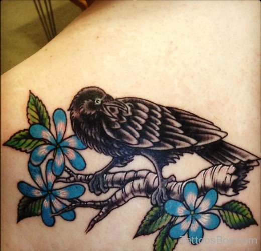 Crow and Flower Tattoo-TB1035