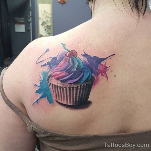 Cupcakes Tattoo Design On Back 44-Tb1221