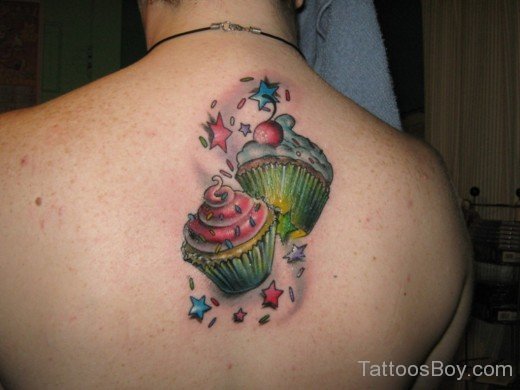 Cupcakes Tattoo Design On Back-Tb1222