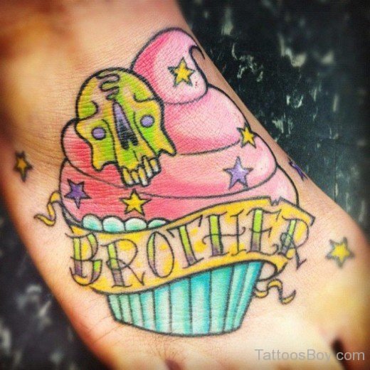 Cupcakes Tattoo On Foot 28-Tb1234