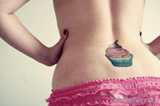 Cupcakes Tattoo On Lower Back-Tb1238