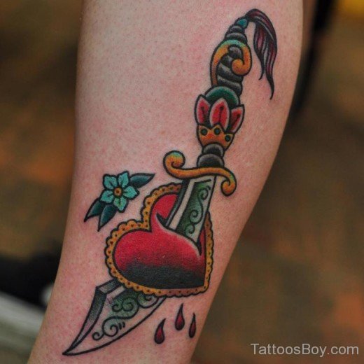 Dagger Heart Tattoo Design-TB12029