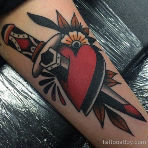 Dagger Heart Tattoo-TB12030