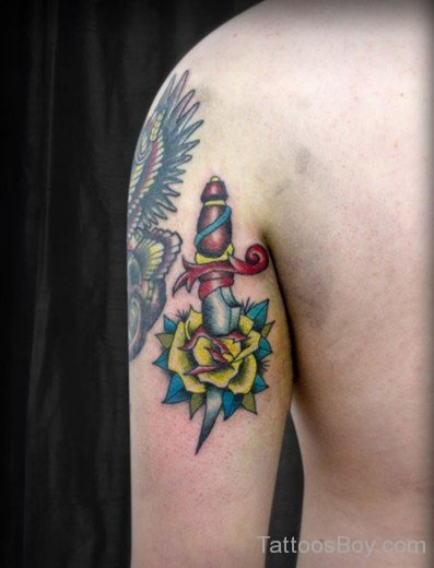 Dagger Tattoo On Shoulder-TB12043