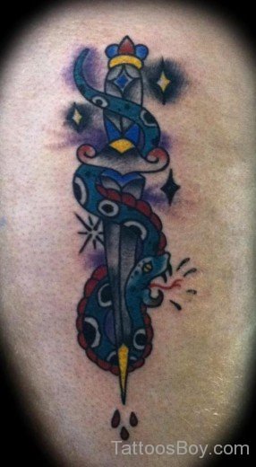Stylish Dagger Tattoo