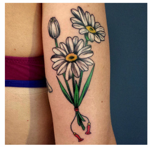 Daisy Flower Tattoo 25-TB1037