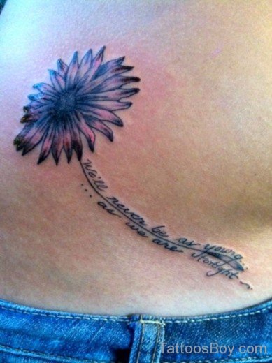 Daisy Flower Tattoo Design On Back-TB1038