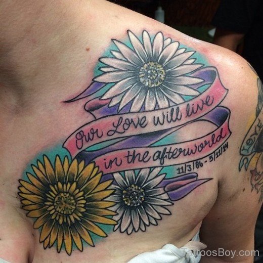 Daisy Flower Tattoo On Half Sleeve-TB1042
