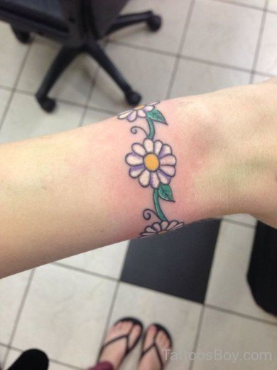 Daisy Tattoo Design On Wrist'-TB1046