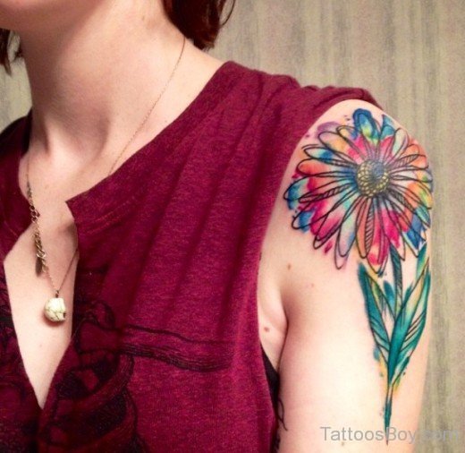 Daisy Tattoo On Shoulder-TB1053