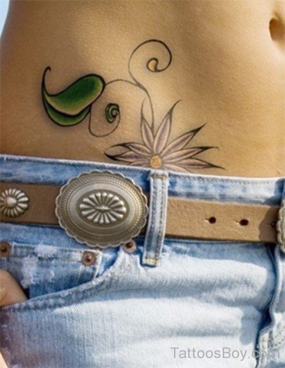 Daisy Tattoo On Waist-TB1055