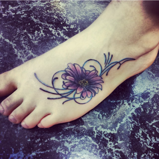 Daisy Tattoo on Foot-TB1051