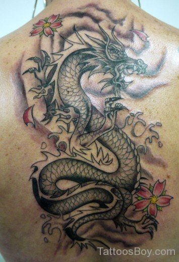 Dargon Tattoo On Back-Tb1216