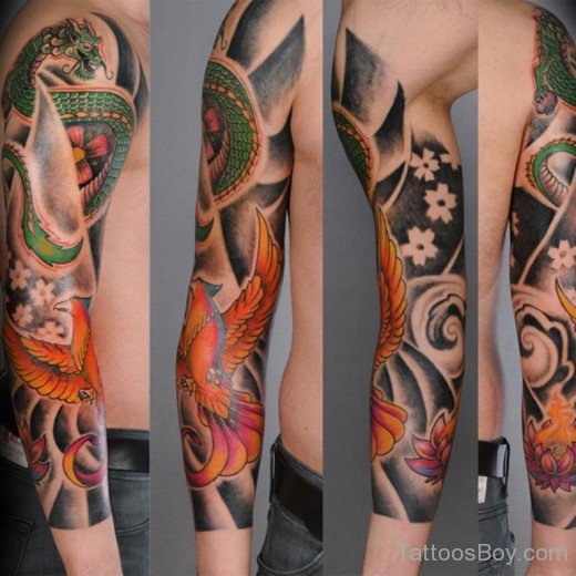 Dargon Tattoo On Half Sleeve-TB12151