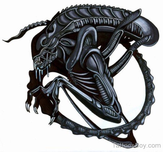 Dark Ink  Alien Tattoo Design-TB142