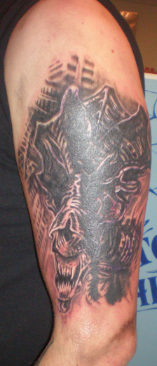 Demon  Alien Tattoo On Shoulder-TB144