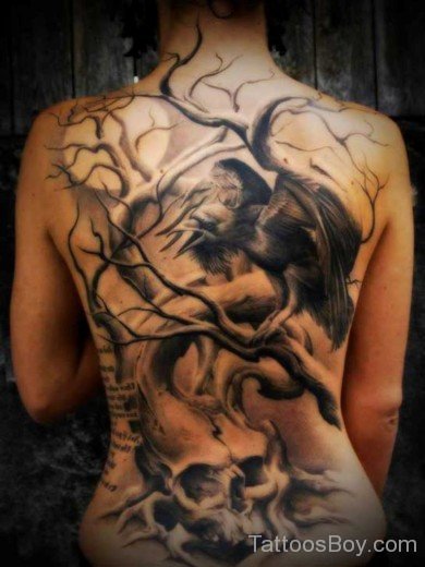Demon Tattoo On Back-Tb12076
