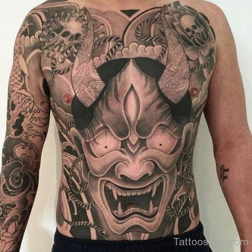 Demon Tattoo On Chest-TB1254