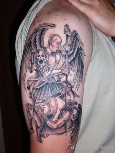 Elegant Devil Demon Tattoo On Half Sleeve-TB113