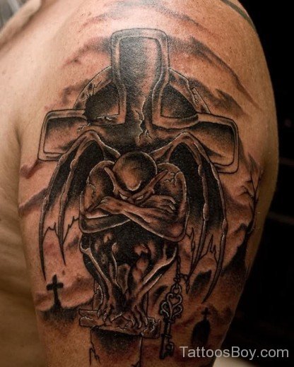 Devil Demon Tattoo On Shoulder-TB116