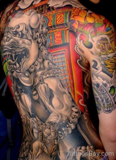 Devil Tattoo On Full Back-TB12156