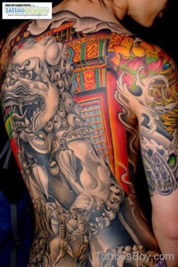 Devil Tattoo On Full Back-TB12156