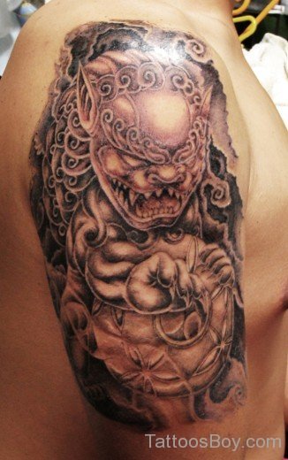 Devil Tattoo On Shoulder-TB12157