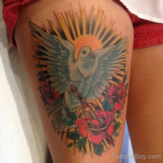 Dove And Rose Tattoo--TB126