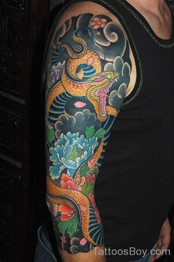 Dragon Tattoo Design On Half Sleeve-TB12045