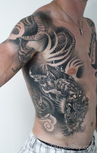 Dragon Tattoo Design On Rib-Tb1217