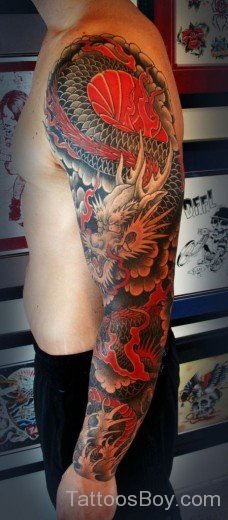 Dragon Tattoo On Full Sleeve-TB12164