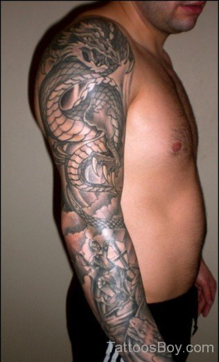 Dragon Tattoo On Full Sleeve-Tb1218