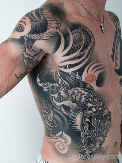 Dragon Tattoo On Rib-TB12165