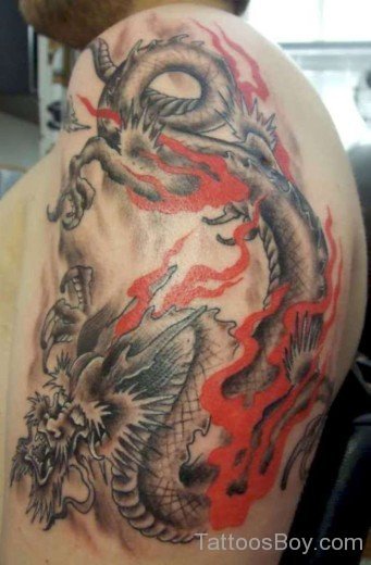 Dragon Tattoo On Shoulder-TB1086