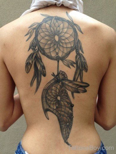 Dreamcatcher Tattoo On Back-TB12167