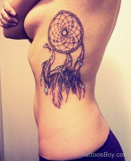 Dreamcatcher Tattoo On Rib-TB12068