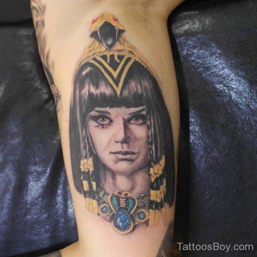 Egyptian Girl Tattoo On Bicep-TB120