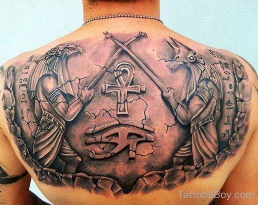 Egyptian Tattoo On Back-TB140