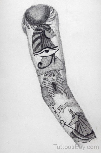 Egyptian Tattoo On Sleeve Design-TB152