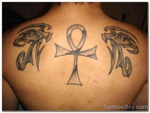 Egyptian Tattoo On Upper Back-TB153