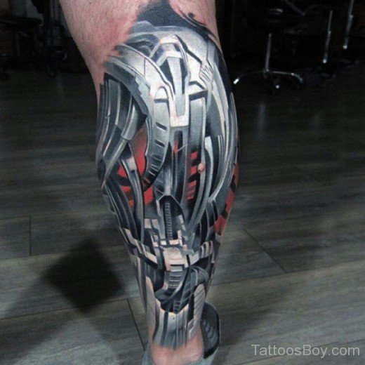 Amazing Armor Tattoo On Leg-TB1087