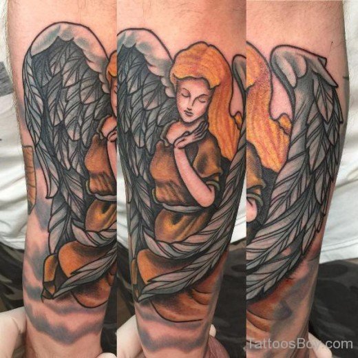 Elegant Guardian Angel Tattoo-TB12068