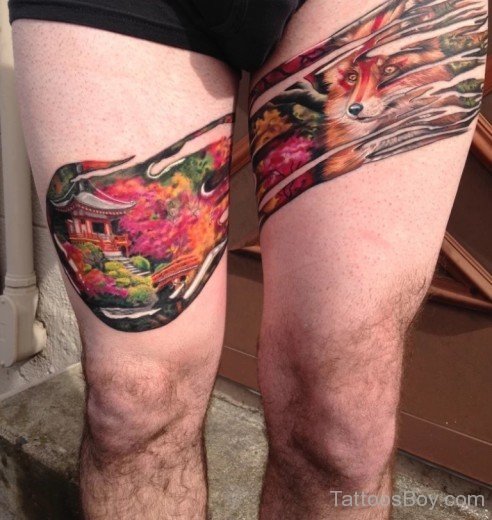 Elegant Thigh Tattoo-TB131