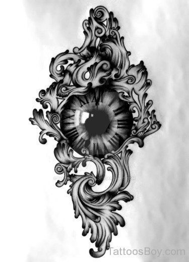 Eye And Clock Tattoo Design-Tb12103