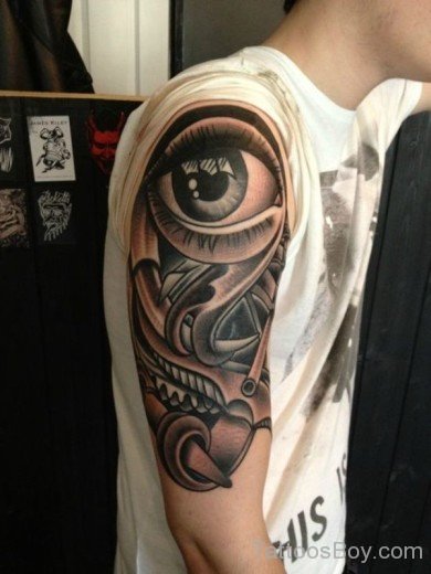 Eye  Tattoo  Design On Half Sleeve-tb134