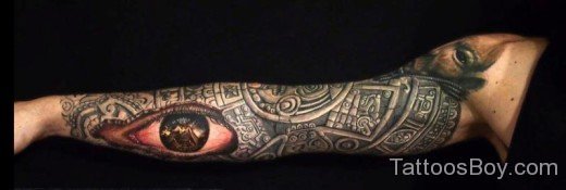 Eye Tattoo on Full Sleeve-tb140