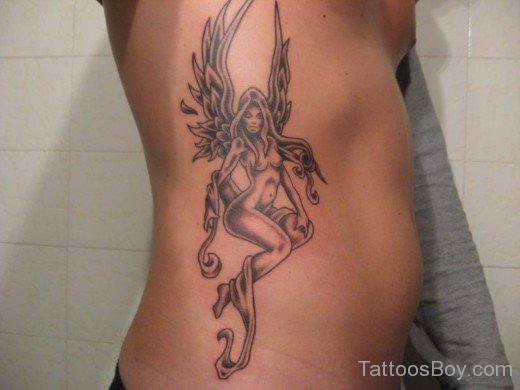Fairy Tattoo On Rib-TB12111