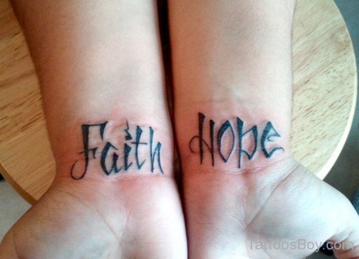 Faith Hope Tattoo On Wrist-TB12178