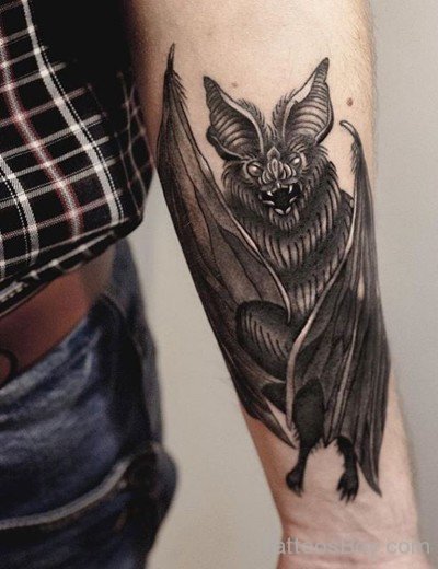 Fantastic  Bat Tattoo On Arm-TB1262